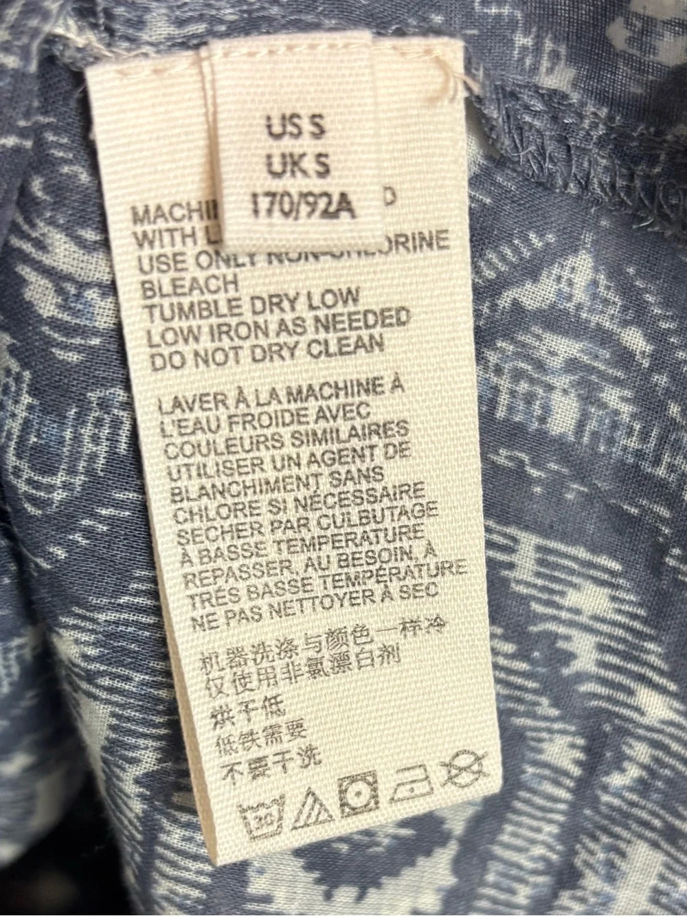 Free People Mostly Meadow Blouse Small Blue White Peasant Summer Cottagecore